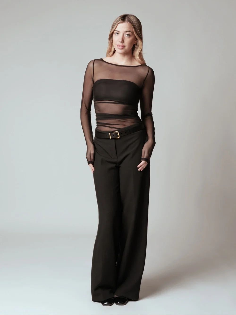 NWT Klassy Mesh Bandeau Long Sleeve